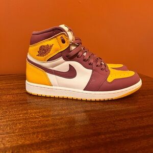 Air Jordan Retro High Sneakers - Burgundy and Gold
